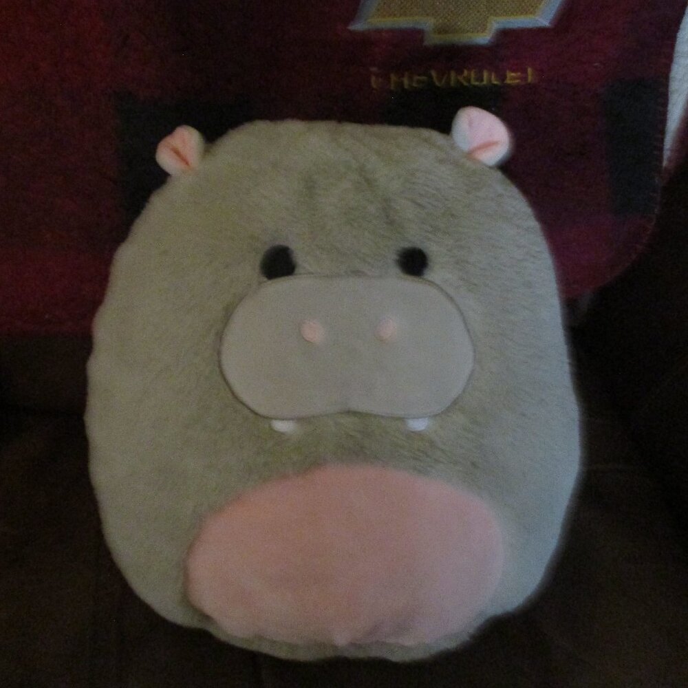 HTF HARRISON 🦛 FUZZAMALLOW GRAY HIPPO Original Squishmallow By Kellytoy